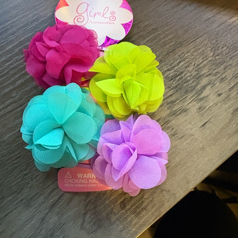 Vibrant Floral Hair Clips for Kids
